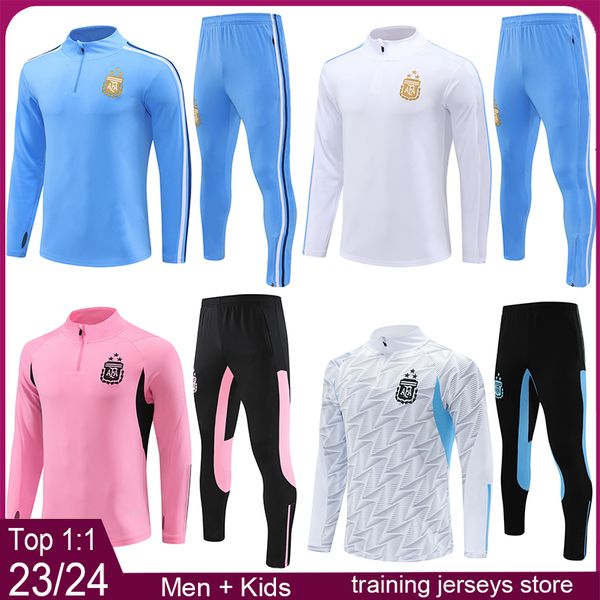 Survêtement de football Argentine 2023 2024 DE PAUL DI MARIA Hommes et enfants Kits de survêtement de football M E S S I Kit d'entraînement 23 24 Chandal futbol tuta calcio survetement pied