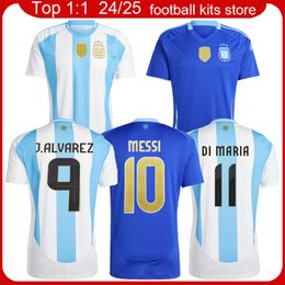 Argentinas casa fuera de los fanáticos de los hombres Jerseys de fútbol 2024 Argentina Men Jugador Versión Jersey de fútbol 24 25 Di Maria Dybala De Paul Fútbol Camisa Maillot Camiseta Maglia