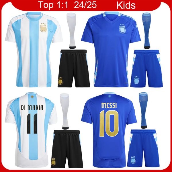 Argentinas Jerseys Kits Kits Football Kits 2024 Argentina Home Away Boys Football Jersey Kit 24 25 Di Maria Dybala De Paul Fútbol Camisa Full Set Maillot Camiseta