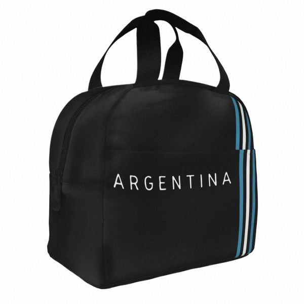 Bolsa de bandera argentina Bolsa de almuerzo aislada Garn Fútbol Fútbol Legend Ctainer Cooler Bag Bag Bajor de almuerzo Oficina de comida al aire libre Q9iv#