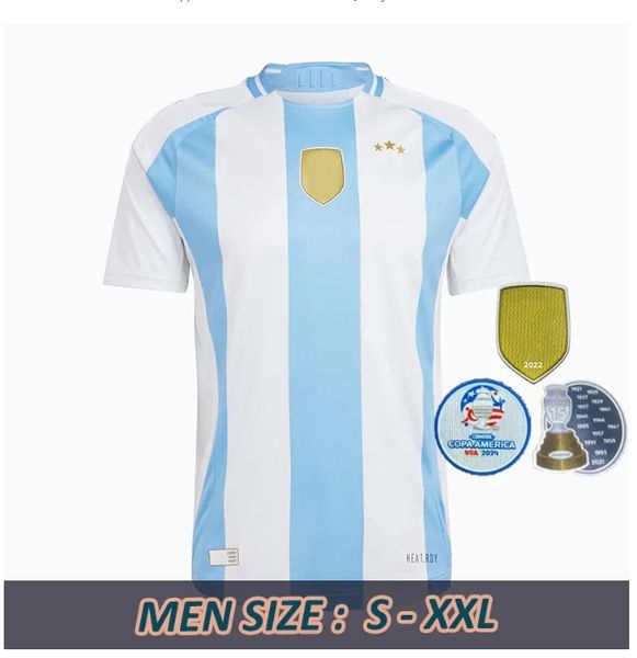 Jersey argentina 2024 Copa América Messis Maradona Camisas de fútbol Argentino Kit para niños Versión J.Alvarez Mac Allister Di Maria de Paul L.Martinez Jersey 9028