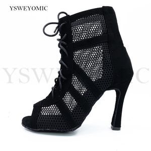 Argentijns salsa leer 582 suede tango-kwaliteit hoge zool laarsjes bachata latin dans schoenen voor vrouwen YSW-011 240125 599 136
