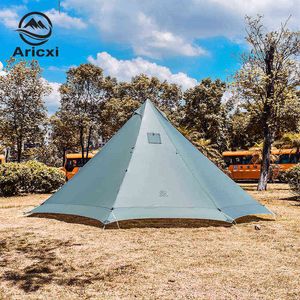 Aricxi 3-4 Personne Ultralight Camping En Plein Air Tipi 20D Silnylon Tente Pyramide Grande Tente Sans Tige Randonnée Randonnée Tentes H220419