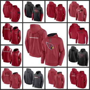 Arizona''Cardinals''Men Cardinal Sideline Club Fleece Pullover Hoodie met volledige ritssluiting