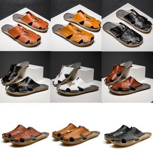 Arizona Designer Merk Luxe Mannen Zomer Krokodil Patroon Slippers Mens Muilezels Loafers Lederen Flats Sandalen Strandschoenen Grote maat 38-48