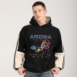 Arizona Man Sweats à capuche Patchwork Sweat-shirt Casual Épais Harajuku Survêtements Hommes Streetwear Astronaute Couples Vêtements 210924
