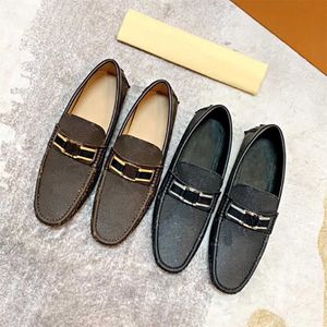 Arizona mocassin heren lvxnba loafer schoenen zwart bruin suede zilveren slot boog loafers designer trainers platte casual schoenen met doos EU45 no306