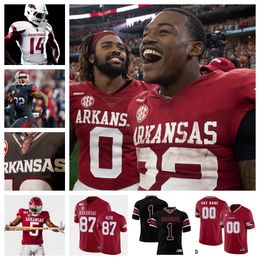 Maillot de football Arkansas Razorbacks 15 Jaheim Singletary 40 Landon Jackson 16 Isaiah Sategna 16 Jaylon Braxton 80 Shamar Easter 0 Vert 9 Hasz 53 Ty'Kieast Crawford