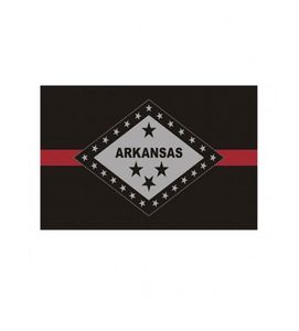 Drapeau de l'État de l'Arkansas Flag de ligne rouge 3x5 ft Banner de pompier 90x150cm Cadeau de festival 100d Polyester intérieur extérieur imprimé Flag4436784