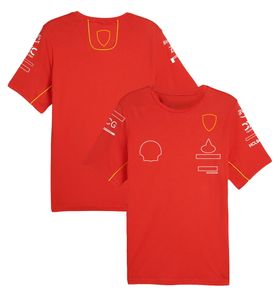 Arlk Men's Polos F1 2024 Team T-shirt Nieuwe Formule 1 Racing Mens Polo Shirts T-Shirt Motorsport No.16 en No.55 Driver Red T-Shirt Fans Shirts Jersey