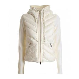 Arm Badge Chaqueta de plumón para mujer Diseño de sarga Chaqueta de punto con capucha Chaquetas cálidas de invierno Talla S--L