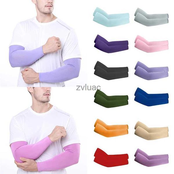 Bras Jambe Gants Sans Doigts Manches Glace Soie Sport Manches Soleil Protection UV Main Refroidissement Course Cyclisme Pêche Mangas Para Brazo Plage YQ240106