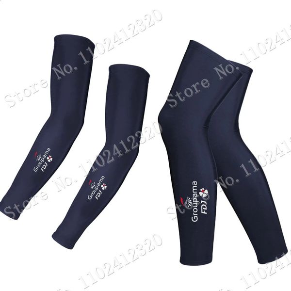 Jambières de bras bleu équipe de cyclisme jambières Protection UV Wout van Aert cyclisme chauffe-bras vélo de route jambe manches 231109