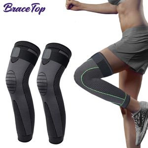 Bras Jambières BraceTop Anti-Slip Allonger Genouillère Manches Longues Bandage Compression Genouillère Running Sports Chaleur Élastique Genou Protecteur 230725