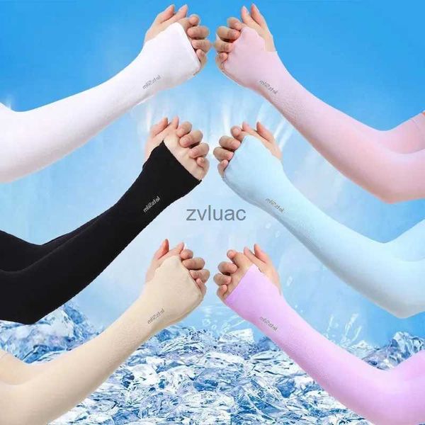 Jambières de bras Gants de doigt pour enfants Nouvelle longue protection UV Protège-mains Housse de protection en soie glacée Crème solaire Femmes Sports de plein air Demi T260 YQ240106