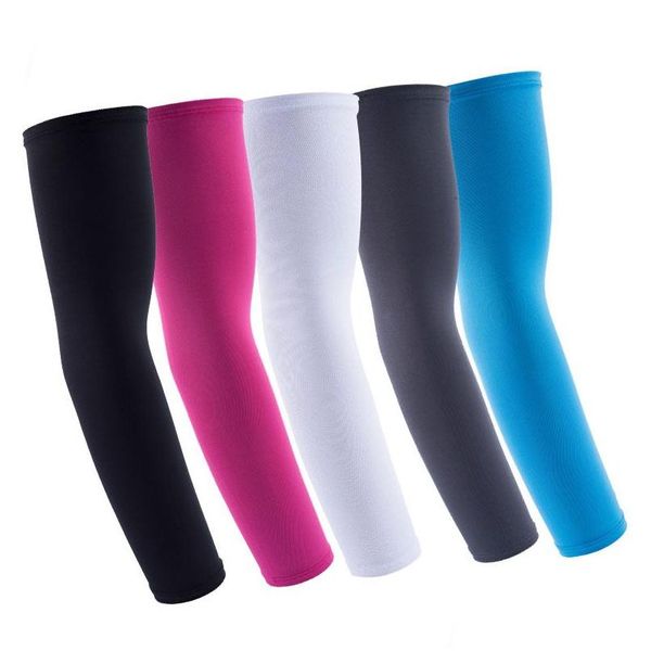 Calentadores de piernas para brazos Ciclismo Mangas de brazo Protección solar UV Er para deportes Golf Pesca Correr Calentadores de codo Bicicleta Fitness Guard Mujeres M Dh4Kr