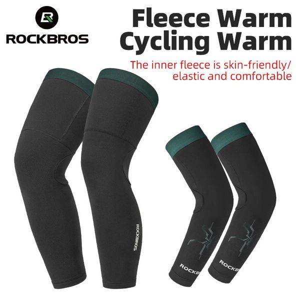 Arm Leg Warmers ROCKBROS Cyclisme Bras Jambe Manches Coupe-Vent Sport Warmers Manches Genouillères Hommes Femmes Automne Hiver Chaleur Équipement De Cyclisme 231201