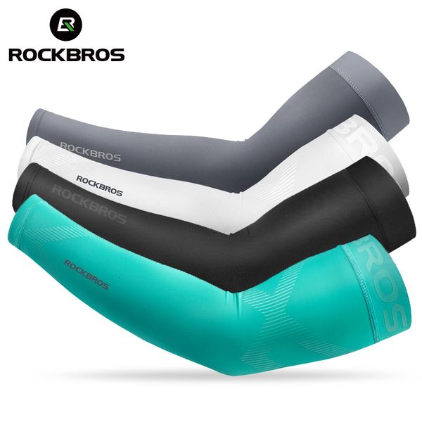 Bras Jambières ROCKBROS Ice Fabric Running Camping Basketball Sleeve Cycling s Summer Sports Safety Gear 230418