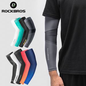 Arm beenwarmers rockbros een paar ijs stof ademende UV -bescherming loopt arm mouwen fitness basketbal elleboog kussen sport fietstarm warmers 230511