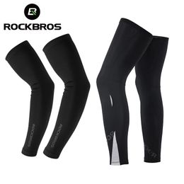 Arm Leg Warmers ROCKBROS Suncreen course bras manchon plus chaud cyclisme vélo basket bras manches UV protéger hommes sport bras jambières couverture 231109