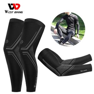 Arm Leg Warmers WEST BIKING Protection UV cyclisme course bras manches Fitness basket-ball glace soie respirant Sport de plein air bras jambières 231109