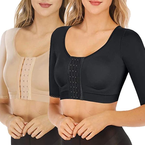 Shaper du bras pour les femmes après la chirurgie Compression des manches courtes minceur du bras Faja Ferture avant Shapewear Tops Corset 240409