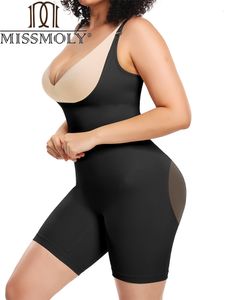 Bras Shaper MISSMOLY femmes Shapewear buste ouvert Body cuisses plus mince bout à bout sans couture Corset minceur corps complet 230921