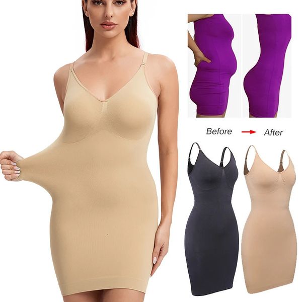 Arm Shaper Mujeres Full Body Shapewear Camisole Slips V Cuello Adelgazante Shaper Cintura Entrenador Corsé Control de barriga Slip para debajo de los vestidos 231202