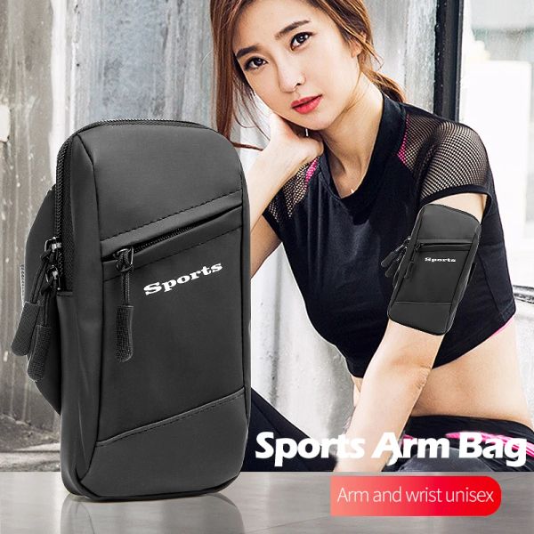 Brassards Double Zipper Running Sport Brand Phone Sac pour iPhone 14 13 12 11 Pro Max Pople imperméable Sac à main pour Samsung Xiaomi