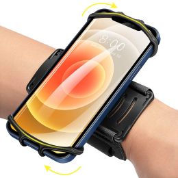 Brassards fonctionnant le support de téléphone de bracelet à 360 ° Rotation de rotation brassage sportif détachable avec porte-clés pour iPhone Samsung Xiaomi Huawei Téléphone