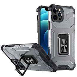 Fundas para teléfono Armor Bracket Function Defender para iPhone 13 Pro 12 mini 11 XS Max XR 7 8 SE2020 Samsung S21 Funda protectora para cámara resistente a caídas