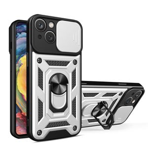 Armor Camera Window Phone Case pour iPhone 15 14 13 12 11 Pro Max XR XS 6 7 8 Plus 360 Protection Antichoc Coque arrière avec support