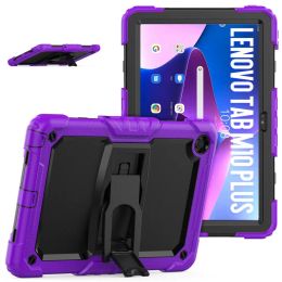 Standstand Case voor Lenovo Tab M10 plus 3e gen 10,6 M10 HD 10,1 inch 3e gen Armor Cover 3-in-1 Drop Protection Kids Safe Shockproof Stand Tablet Deksel + schouderriem