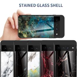 Étuis d'armure pour Google Pixel 7 6 Pro 5a 6a, étui en verre coloré avec miroir en silicone, couverture rigide