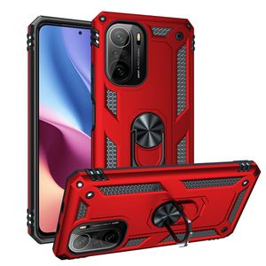 Pantser voor Xiaomi 11 pro 10t lite poco m3 x3 harde gevallen autohouder silicium magnetische ring redmi 9t zachte tpu skin gelkleding