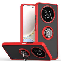 Étuis magnétiques blindés pour Honor 50 Lite X7 X8 X9 X30 X30i, support de voiture en silicone souple, anneau de support, Protection rigide, Huawei Nova 8 8i Y9s Y9a P20 P30 P40 P50 Pro