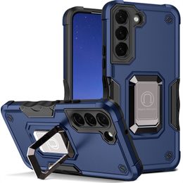 Armor Mobile Cover Shockproof Anti Scratch Ring Stand Heavy Duty Telefoon Back Cover Case voor Samsung Galaxy S22 S22Plus S22ULTRA S21 Plus S20 FE A03 164 B202