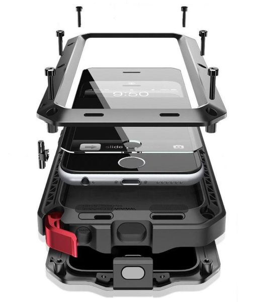 Cas de téléphone mobile d'armure pour iPhone 13 12 11 Pro Max XR X XS 6 6S 7 8 Plus couverture métallique imperméable 7287682