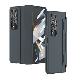 Armure PC Hard Cas pour Samsung Galaxy Z Fold 4 Fold 3 5G CAS COUVERCE DE PROCOUR DE VISE DE VERRE CAS 5G