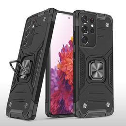 Armor Phone Case para Samsung Galaxy S22 S21 S20 S10 Estuches a prueba de golpes con agarre magnético para teléfono