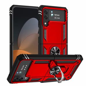 Armadura funda de teléfono para Samsung Z Flip4 S22 S21 S20 A21S A12 A20 A40 A50 A70 A20E Funda magnética de coche de A21 A41 A51 A71 con soporte