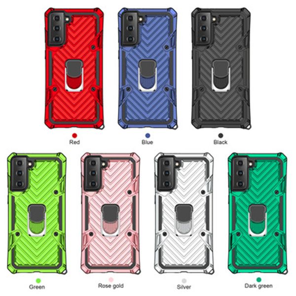 Armor Phone Holder Cases Hybrid TPU Hard PC Cubierta a prueba de golpes para iPhone 13 Pro Max 12 Mini 11 8 Plus X XS