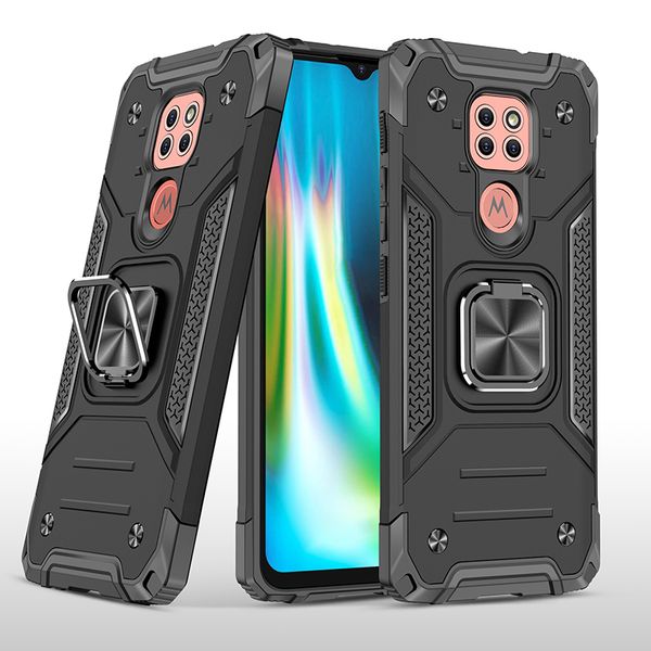 Funda de teléfono con anillo de armadura para motorolar moto g power/g pure/g stylus/g play 2023 5g 4g edge plus 2022 apple iphone 14 pro max 2 en 1 protector de soporte de coche