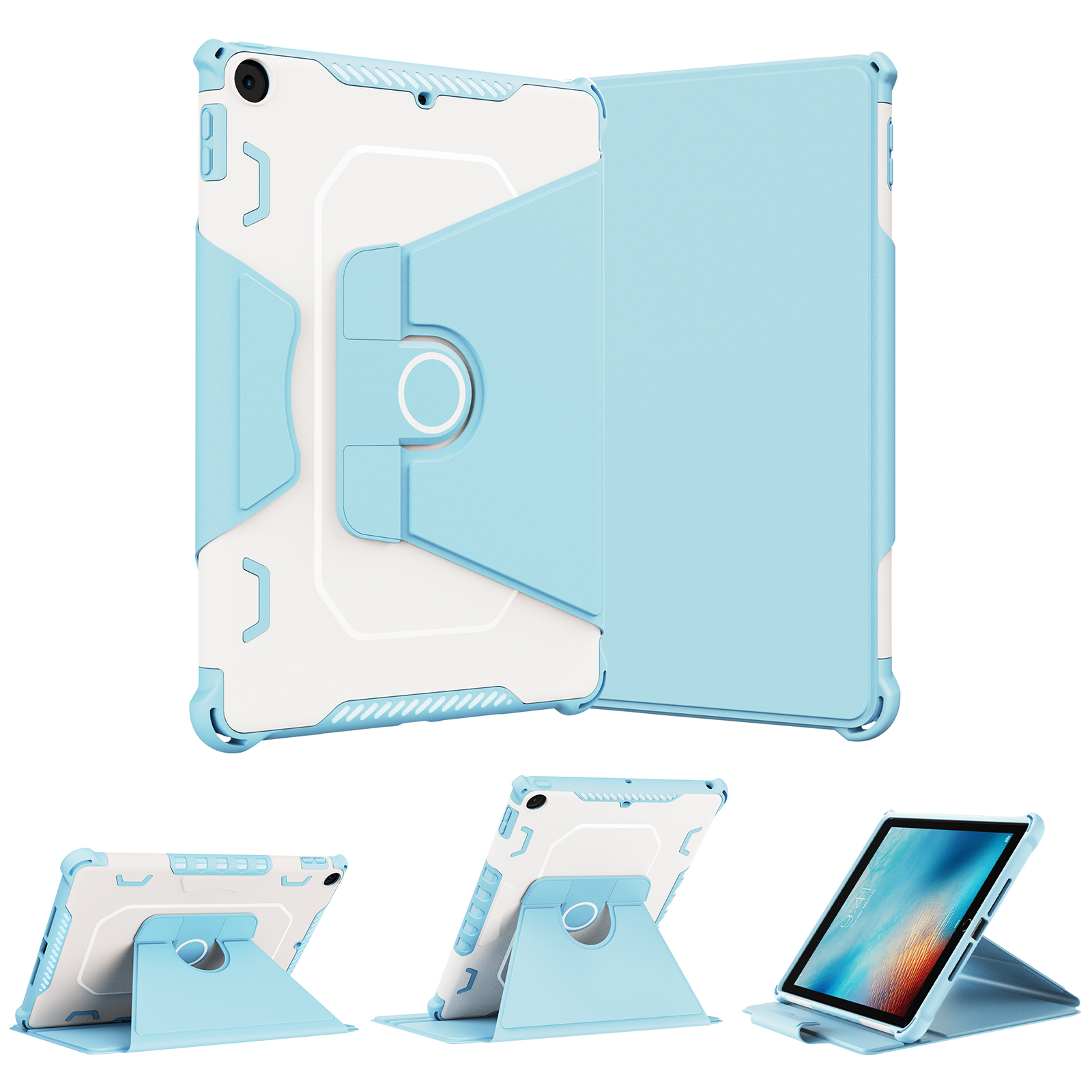 Rotation de l'armure pour iPad Pro 13 10 10.9 10e air 11 12,9 Air 4 5 6 10,2 9,7 10,5 Mini 6 Tablet de protection en cuir du support de boîtier 360