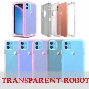 Armure Antichoc Bumper Case Pour iPhone 12 11 Pro Max XR XS X 6 7 8 Plus Transparent Heavy Duty Protection Dur PC TPU Téléphone Cas