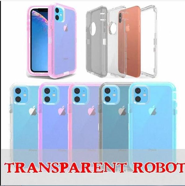 Armure Antichoc Pare-chocs Pour iPhone 15 14 13 12 11 Pro Max XR XS X 6 7 8 Plus Transparent Heavy Duty Protection Dur PC TPU Téléphone Cas couverture