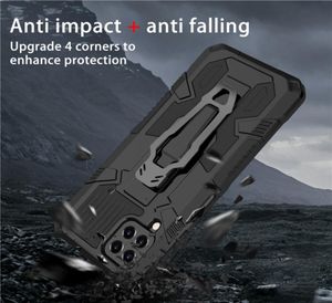 Études à l'épreuve des chocs d'armure pour Samsung Galaxy A12 A22 A32 A42 A52 A72 A82 5G A02S M02S A03S M32 Clip à courroie métallique Kickstand Cover 1890064