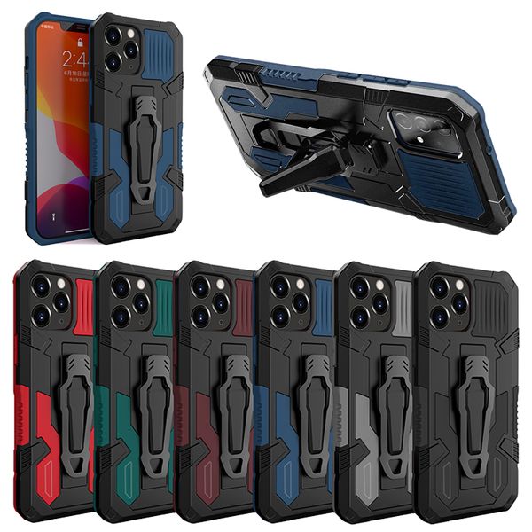 Armadura a prueba de golpes Cajas de teléfono celular con soporte para iPhone 15 Pro Max 14 Plus 13 12 11 ProMax Funda magnética para teléfono con soporte para automóvil Contraportada con clip para cinturón