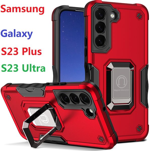 Armor Stand Cases Pour Samsung Galaxy S23 Ultra S22 S23 Plus Case Car Holder Ring Silicon Cover