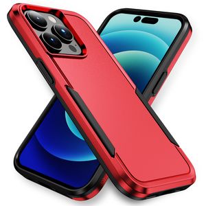 Fundas de teléfono Armor TPU PC para iPhone 14 13 Mini 12 14 Plus 12 11 XS X XR 7 8G SE2 SE3 XS MAX 13 MINI 2 en 1 contraportada